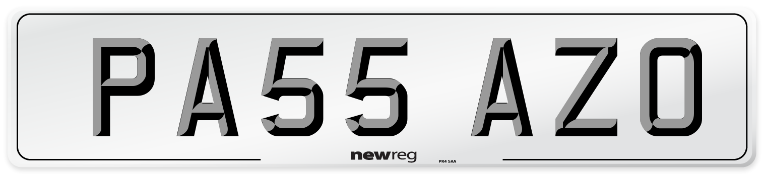 PA55 AZO Number Plate from New Reg